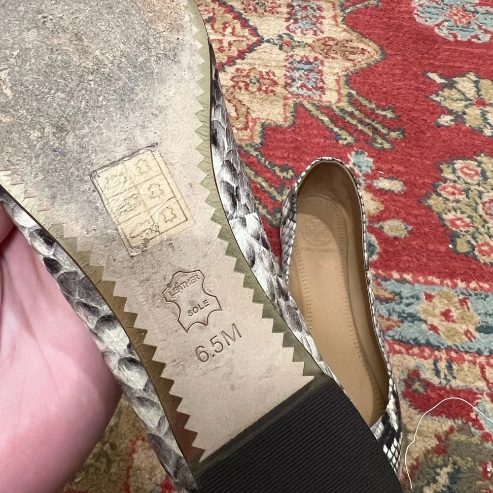 TORT BURCH SNAKESKIN FLATS